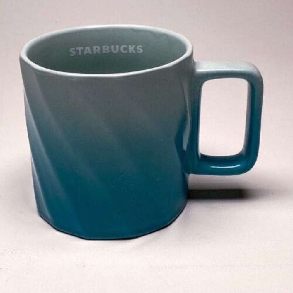 Starbucks 2020 Blue Ombre 14 Oz. Ceramic Mug Aqua Dove Baby Blue Coffee Cup